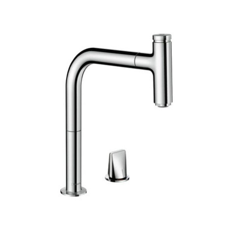 Drezová batéria Hansgrohe Metris Select M72 s vyťahovacou sprškou chróm 73804000