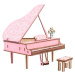 Dřevěné 3D puzzle Klavír růžové