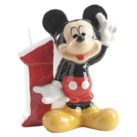 Tortová sviečka Mickey 6,5 cm číslo 1 - Dekora