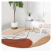 Prateľný okrúhly koberec v tehlovej farbe vhodný pre robotické vysávače ø 80 cm Comfort – Mila H
