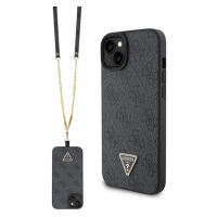 Guess PU 4G Strass Triangle Metal Logo + Crossbody Apple iPhone 15 GUHCP15SP4TDSCPK Black