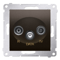 Zásuvka TV/R/DATA koncová 10dB (SS) bronz mat.metal. SIMON54Pre (simon)
