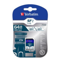 Verbatim paměťová karta Secure Digital Card Pro U3, 64GB, SDXC, 47022, UHS-I U3 (Class 10), V30