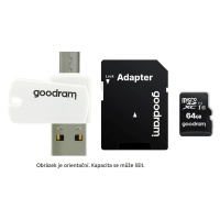 Karta GOODRAM microSDHC 16GB M1A4 All-in-one (R:100/W:10 MB/s), UHS-I Class 10, U1 + adaptér + č