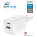 SWISSTEN GaN Travel Charger 1xUSB-C 45W PD + 1xUSB-A 18W QC biela