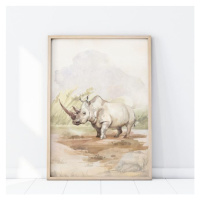 Nástenný safari plagát s motívom nosorožca