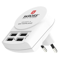 Sieťový nabíjací adaptér, 24 W, 4 x zásuvka USB, SKRoss, biely