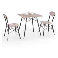 Jedálenský set Flow - 2x stolička, 1x stôl (dub san remo, čierna)