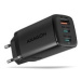 AXAGON nabíjačka 1x USB-A + 2x USB-C čierna