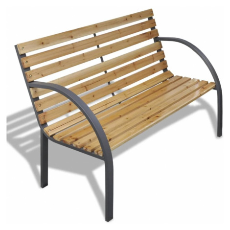 Železná záhradná lavička s drevenými latkami vidaXL