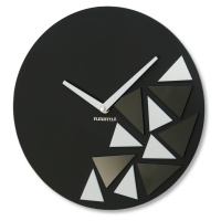 Nástenné akrylové hodiny Triangles Flex z205-1, 30 cm, čierne matné
