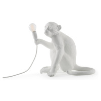 Stolová LED lampa Monkey Lamp, biela, sediaca