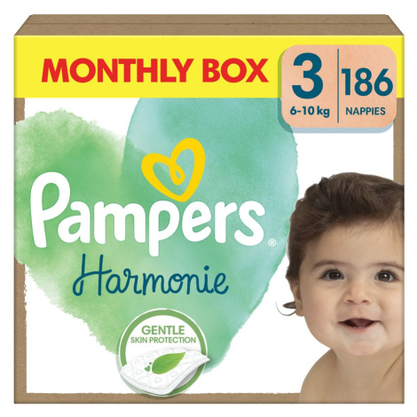 PAMPERS Plienky jednorázové Harmonie Baby veľ. 3, 186 ks, 6kg-10kg