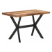 Jedálenský stôl masívne drevo / oceľ Dekorhome 180x90x75 cm,Jedálenský stôl masívne drevo / oceľ