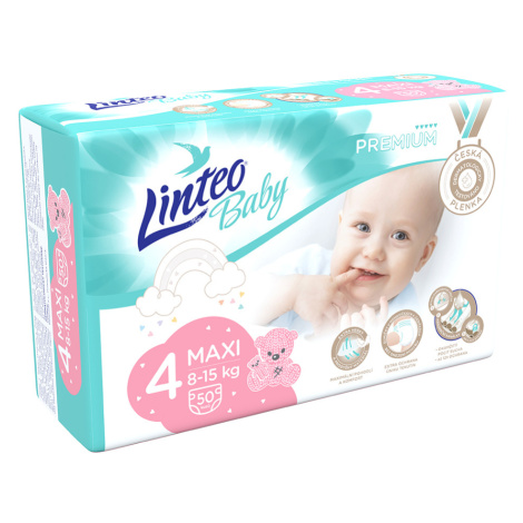 LINTEO Baby Premium Detské plienky MAXI 8-15kg 50 ks