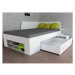 Úložná posteľ so zástenou Junior 120x200 cm, biela%