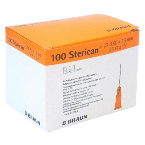 STERICAN Injekční jehla 0,5x16 mm oranžová 100 ks