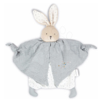 Textilný zajačik šedý Organic Cotton Doudou Rabbit Grey Kaloo na maznanie do postieľky 20 cm v d