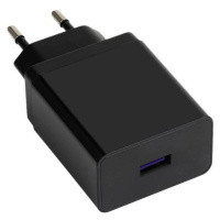 Sieťová nabíjačka WG 1xUSB 22,5W + kábel USB-C 5A, čierna