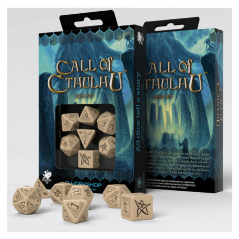 Q-Workshop Sada kostek Call of Cthulhu Dice Set Beige and Black