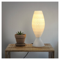 Fraktálna stolová lampa z biomateriálu, hodváb, 33 cm