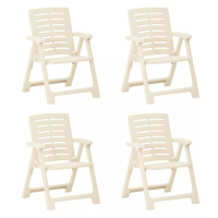 Skladacia záhradná stolička 4 ks plast Dekorhome Biela,Skladacia záhradná stolička 4 ks plast De