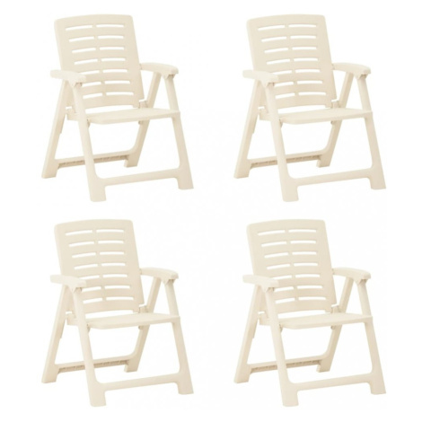 Skladacia záhradná stolička 4 ks plast Dekorhome Biela,Skladacia záhradná stolička 4 ks plast De vidaXL