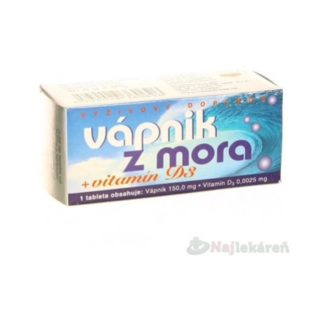 NATURVITA VÁPNIK Z MORA + vitamín D3, 60 ks