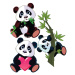 Sada 3 nástenných detských samolepiek Ambiance Panda