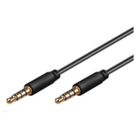 Káblový konektor PREMIUMCORD 3.5 mm 4 pin M/M 1 m pre Apple iPhone, iPad, iPod