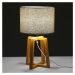 Sivo-hnedá stolová lampa z masívneho dreva s textilným tienidlom (výška 44 cm) – Casa Selección