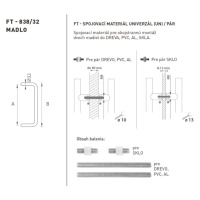 FT - MADLO kód 838 O 32 mm UN ks NEM - nerez matná (F60) 350 mm O 32 mm