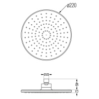 Mexen príslušenstvo, sprchová hlavica 22 cm D-40, zlatá, 79740-50