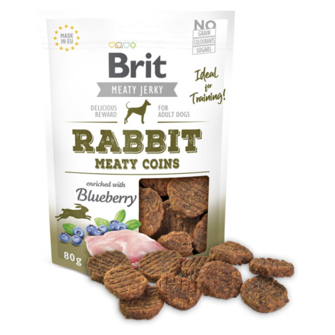 BRIT Jerky Rabbit Meaty Coins maškrty pre psov 80 g