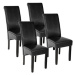 4× Jedálenská stolička ergonomická, masívne drevo, čierna