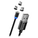 Colorway Nabíjací Kábel 3v1 Lightning+MicroUSB+USB-C/ Magnetic/ 2.4A/ Nylon/ 1m