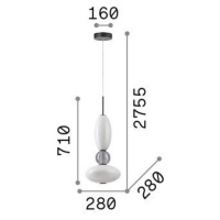 Závesné svietidlo Ideal Lux LED Lumiere-1, opálové/šedé sklo