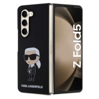 Karl Lagerfeld Liquid Silicone Ikonik NFT Zadný Kryt pre Samsung Galaxy Z Fold 5 Black