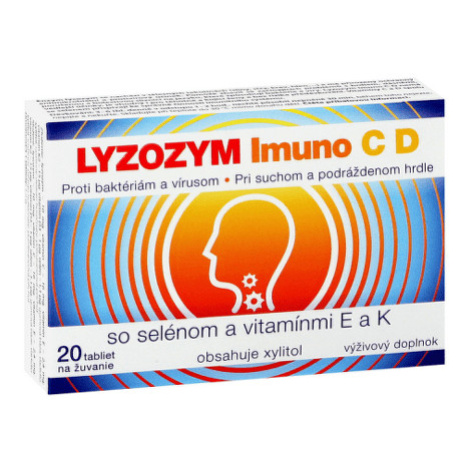 LYZOZYM Imuno C, D so selénom a vitamínmi E a K 20 žuvacích tabliet