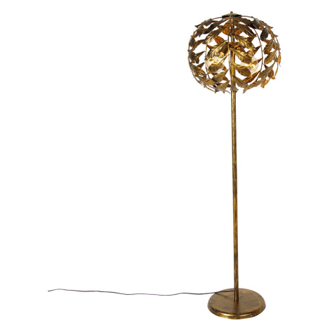 Vintage stojaca lampa starožitná zlatá 45 cm 2-svetlá - Lipa QAZQA