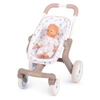 Kočík športový s textilným poťahom Pop Pushchair Natur D'Amour Baby Nurse Smoby s otočnými koles