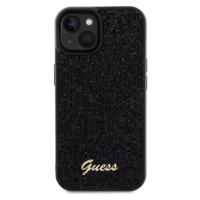 Guess PU Square Mirror Script Logo Zadný Kryt pre iPhone 15 Black