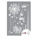 Set samolepky a 15 Swarovski krištáľov Ambiance Dandelion Flowers