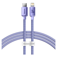 Kábel Baseus Crystal Shine cable USB-C to Lightning, 20W, PD, 1.2m, purple (6932172602765)