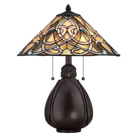 Stolná lampa India v štýle Tiffany QUOIZEL