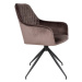 Norddan 25851 Dizajnová otočná stolička Gracelyn sivohnedý zamat