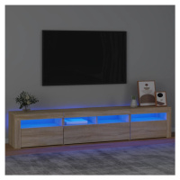 vidaXL TV skrinka s LED svetlami dub sonoma 210 x 35 x 40 cm