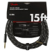 Fender Deluxe Series 15' Instrument Cable Black Tweed Angled