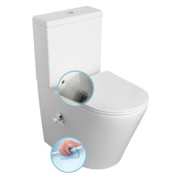 PACO RIMLESS WC kombi, integrovaná batéria a bidet. spŕška, spodný/zadný odpad, biela PC1012RX