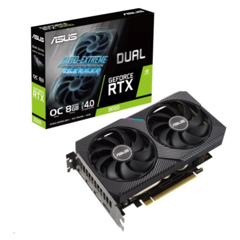 ASUS VGA NVIDIA GeForce RTX 3050 DUAL V2 OC 8G, 8G GDDR6, 1xDP, 1xHDMI, 1xDVI